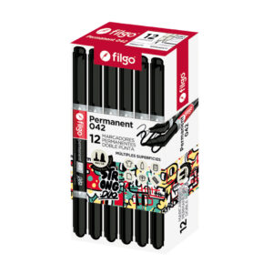 MARCADOR FILGO PERMANENTE DOB PTA 042 NEGRO CAJA X 12 UN