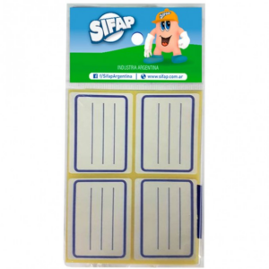 ETIQUETAS SIFAP ESCOLAR AZUL X 8 UN