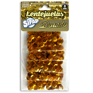 LENTEJUELAS SIFAP DORADAS X 5 BOLSA 3 GRS