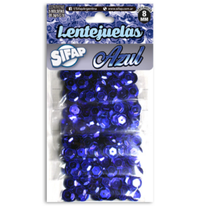 LENTEJUELAS SIFAP AZULES X 5 BOLSA 3 GRS