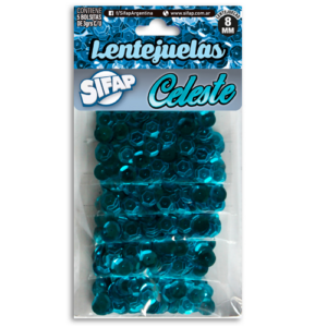 LENTEJUELAS SIFAP CELESTES X 5 BOLSA 3 GRS