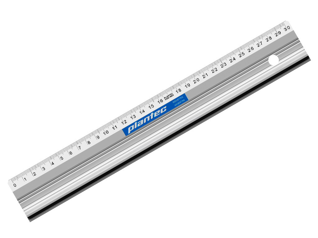 REGLA ALUMINIO PLANTEC C/ PERFIL PARA CORTE 30CM X 1 UN