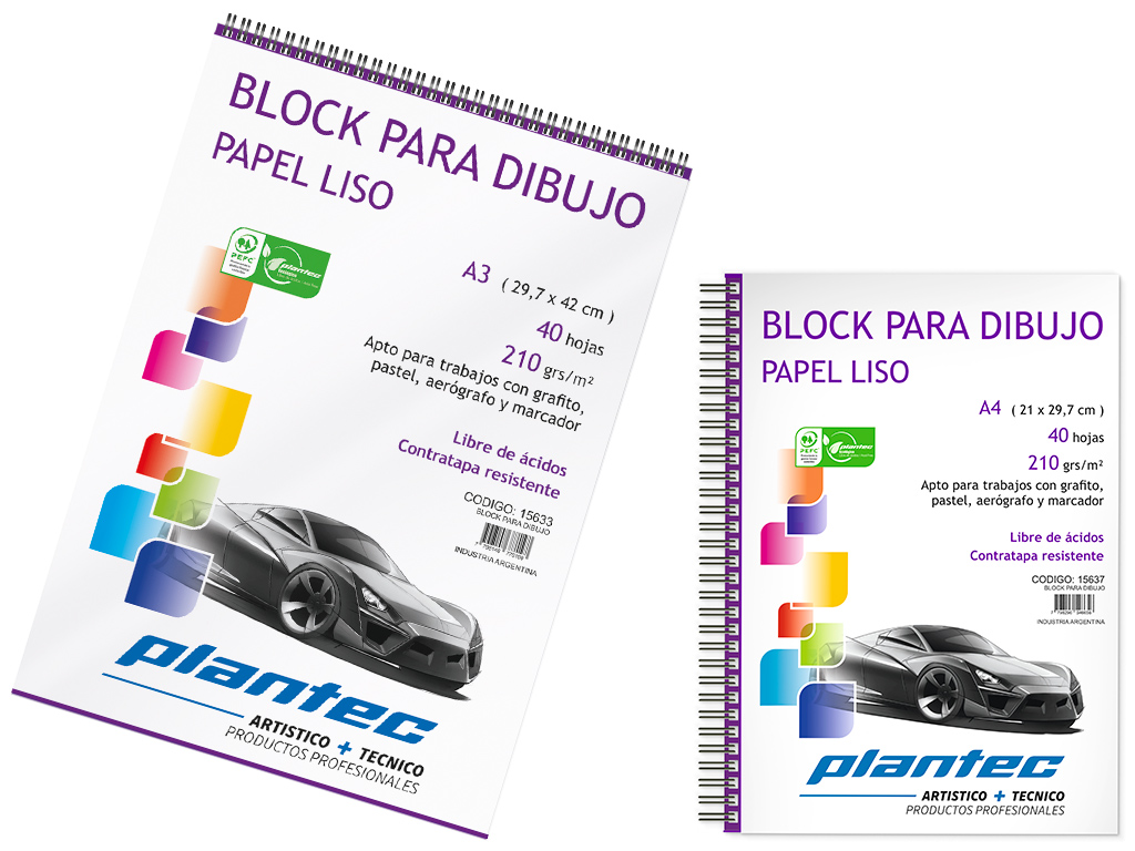 BLOCK PLANTEC DIBUJO ANILLADO SUP A5 210GR X 40 HJ