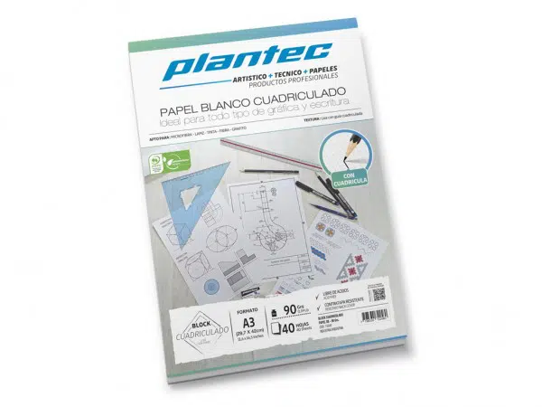 BLOCK PLANTEC DIBUJO CUADRICULADO ENCOL A4 90GR X 40HJ