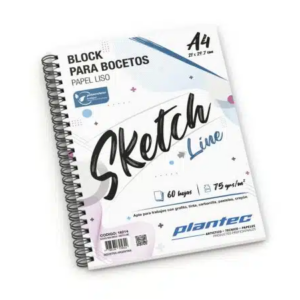 CUADERNO PLANTEC SKETCH LISO 75GR C/ ESP A5 T/ BLANCA X 60 H