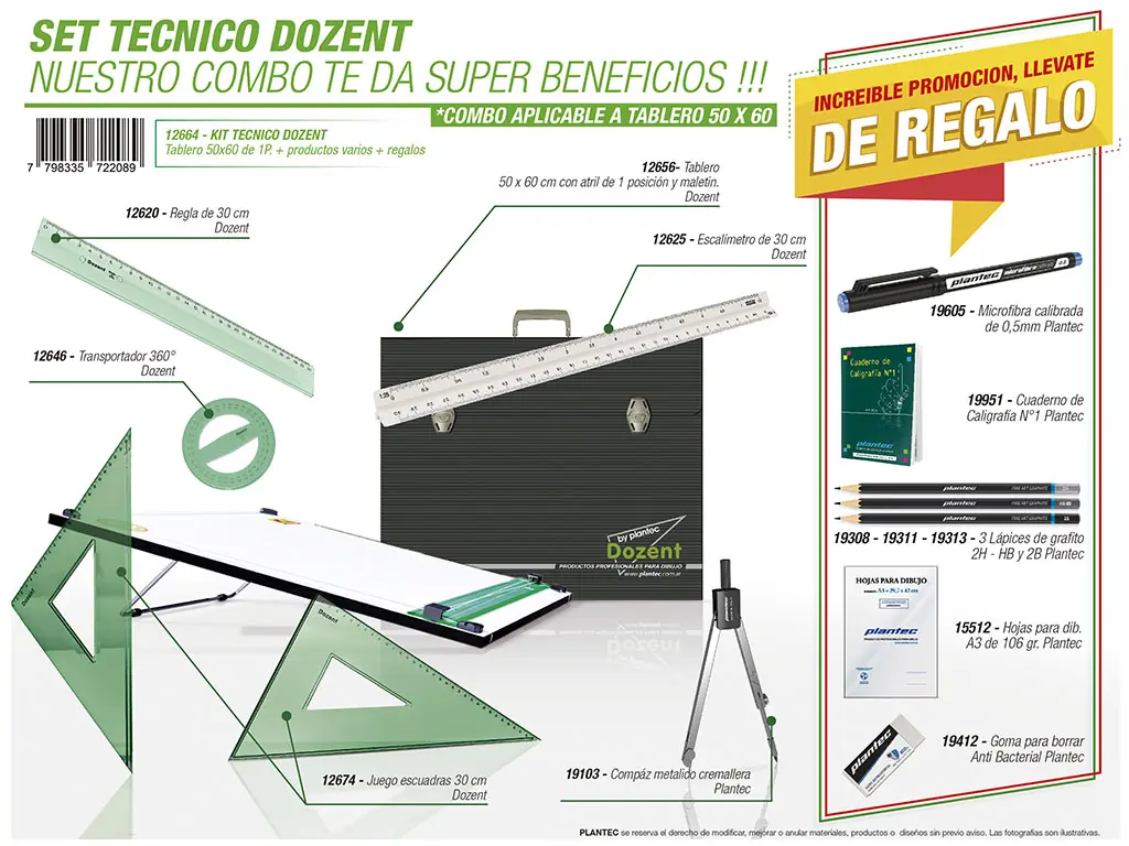 SET TECNICO DOZENT 50X60 1 POS 6 UTILE + 7 DE REG 12664