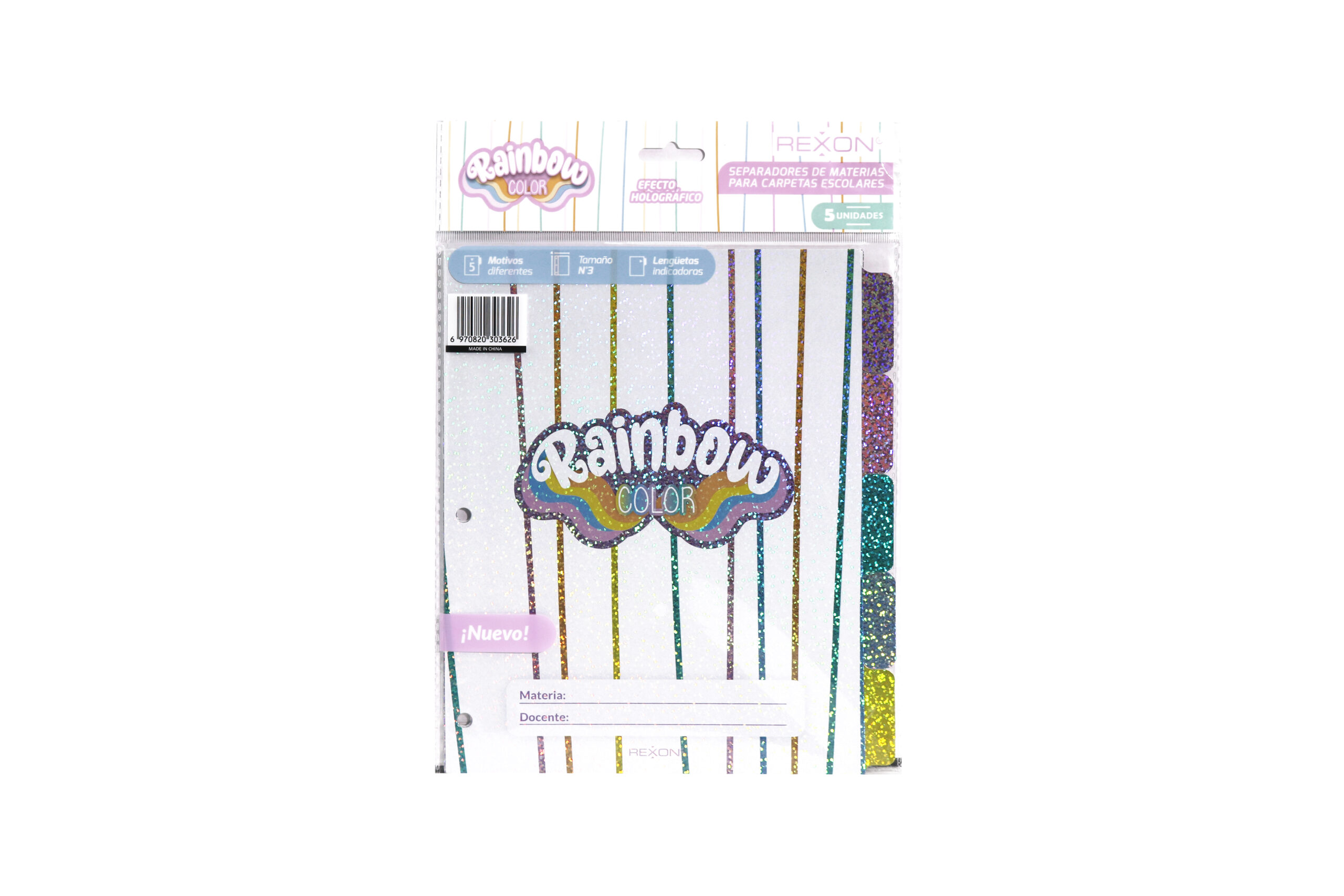 SEPARADOR MATERIA REXON C/ SOLAPA RAINBOW COLOR