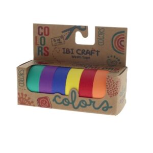CINTA WASHI TAPE IBICO BOX X 6 ROLLOS DE 5MTS RAINBOW