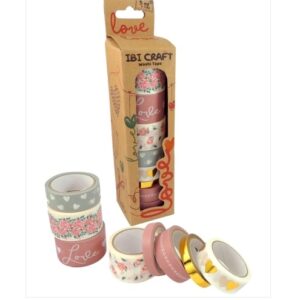 CINTA WASHI TAPE IBICO BOX X 8 ROLLOS DE 5MTS LOVE