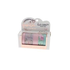 CINTA WASHI TAPE IBICO 5 ROLLOS 4MTS ROSES EDITION