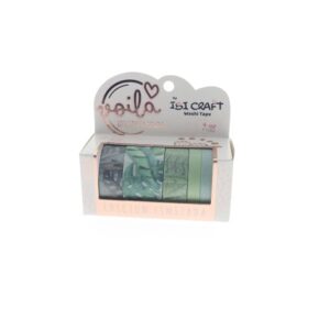CINTA WASHI TAPE IBICO 5 ROLLOS 4 MTS LEAVES EDITION
