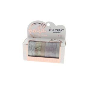 CINTA WASHI TAPE IBICO 5 ROLLOS 4 MTS STAMP EDITION