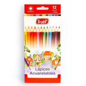 LAPICES TRABI ACUARELABLES X 12 UN LARGO MADERA