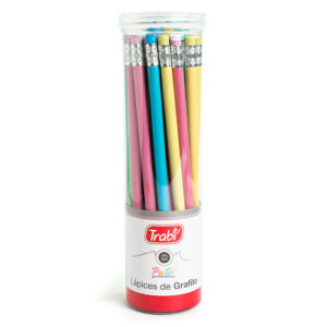 LAPIZ GRAFITO TRABI PASTEL TUBO X 36 UN 5 COLORES