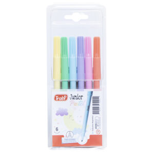 MARCADOR TRABI ESCOLAR X 6 UN PASTEL AL AGUA JUNIOR BLISTER