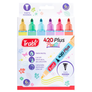 MARCADOR TRABI 420 PASTEL X 6 UN COLORES SURTIDOS