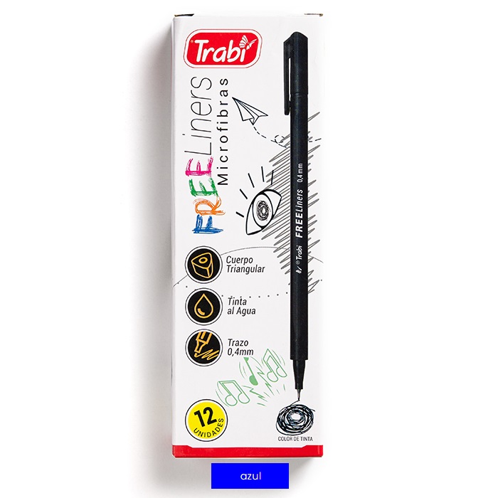 MARCADOR TRABI FREE LINER AZUL X 12 UN
