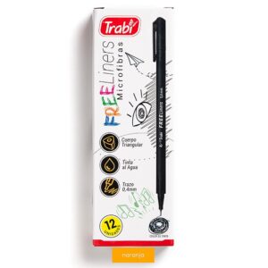 MARCADOR TRABI FREE LINER NARANJA X 12 UN