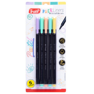 MARCADOR TRABI FREE LINER PASTEL X 5 UN BLISTER