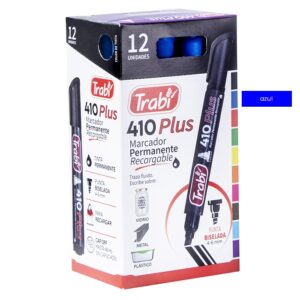 MARCADOR TRABI 410 PERMANENTE AZUL X 12 UN