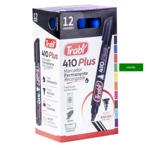 MARCADOR TRABI 410 PERMANENTE VERDE X 12 UN