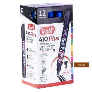MARCADOR TRABI 410 PERMANENTE MARRON  X 12 UN