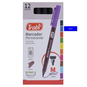 MARCADOR TRABI AZUL PUNTA MEDIA PERMANENTE 2.5 MM