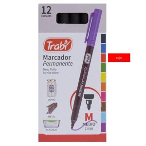 MARCADOR TRABI ROJO PUNTA MEDIA PERMANENTE 2.5 MM