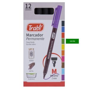 MARCADOR TRABI VERDE PUNTA MEDIA PERMANENTE 2.5 MM