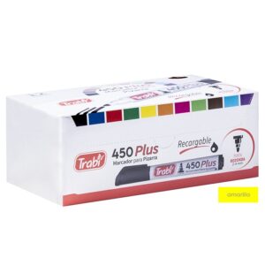 MARCADOR TRABI 450 PIZARRA BLANCA AMARILLO X 12 UN