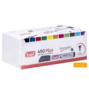 MARCADOR TRABI 450 PIZARRA BLANCA NARANJA X 12 UN