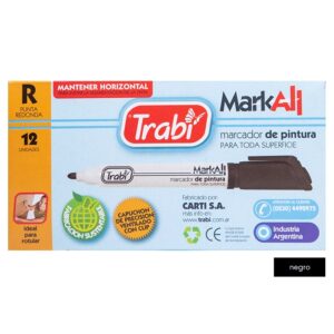 MARCADOR TRABI MARK-ALL NEGRO X 12 UN TODA SUPERFICIE