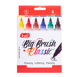 MARCADOR TRABI BIG BRUSH X 6 UN SURTIDO