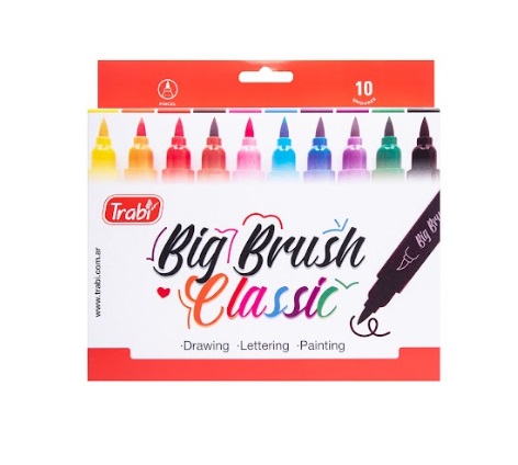MARCADOR TRABI BIG BRUSH X 10 UN SURTIDO
