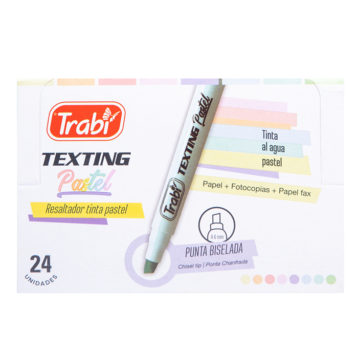 RESALTADOR TRABI TEXTING PASTEL X 24 UN
