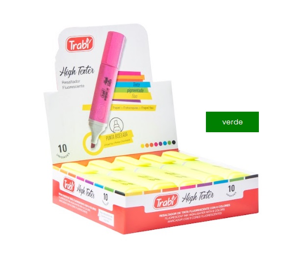RESALTADOR TRABI HIGH TEXTER VERDE FLUO X 10 UN