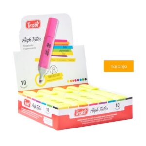 RESALTADOR TRABI HIGH TEXTER NARANJA FLUO X 10 UN
