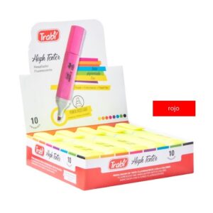 RESALTADOR TRABI HIGH TEXTER ROJO FLUO X 10 UN