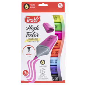 RESALTADOR TRABI HIGH TEXTER FLUO SURTIDO X 8 UN