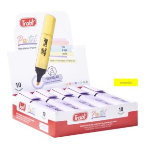 RESALTADOR TRABI HIGH TEXTER AMARILLO PASTEL X 10 UN