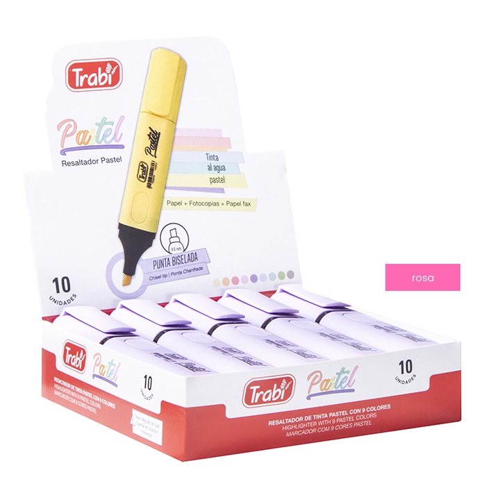 RESALTADOR TRABI HIGH TEXTER ROSA PASTEL X 10 UN