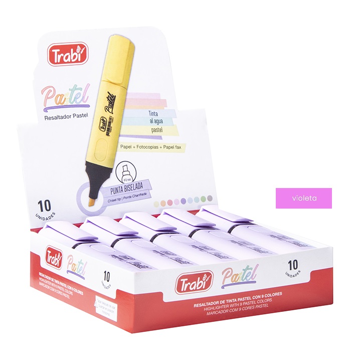 RESALTADOR TRABI HIGH TEXTER VIOLETA PASTEL X 10 UN