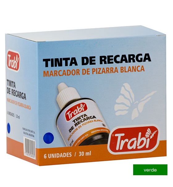 TINTA TRABI PIZARRA BLANCA VERDE GOTERO 30 CM