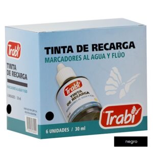 TINTA TRABI AL AGUA NEGRO GOTERO 30 CM3