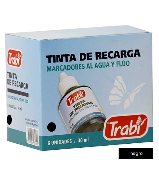 TINTA TRABI AL AGUA NEGRO GOTERO 30 CM3