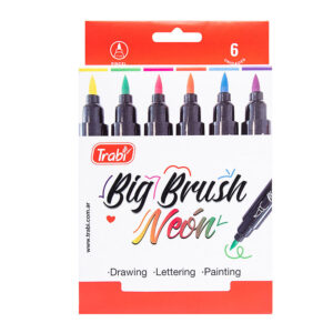 MARCADOR TRABI BIG BRUSH NEON X 6 UN SURT PTA PINCEL