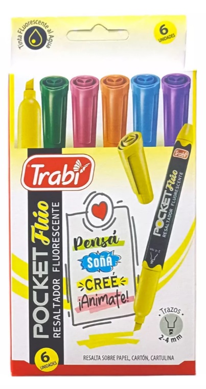 RESALTADOR TRABI POCKET SURTIDO X 6