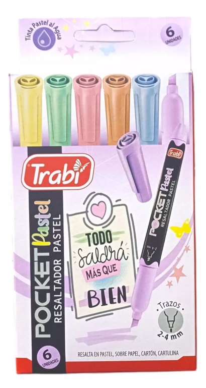 RESALTADOR TRABI POCKET SURTIDO PASTEL X 6