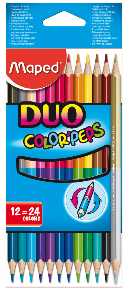 LAPICES COLORES MAPED DUO X 12 UN (24 COLORES) ESTUCHE