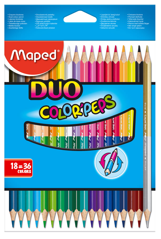 LAPICES COLORES MAPED DUO X 18 UN (36 COLORES) ESTUCHE